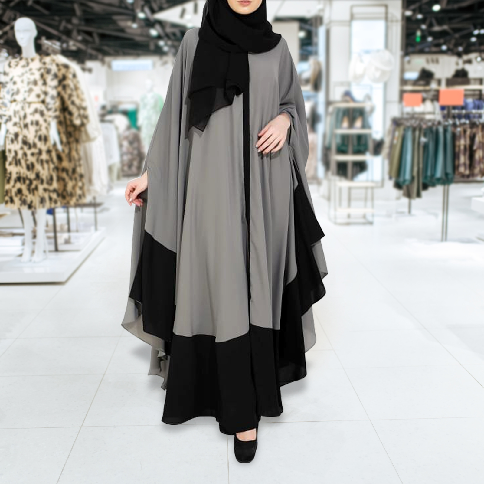 Grey colour Arabian Abaya The Abaya Store